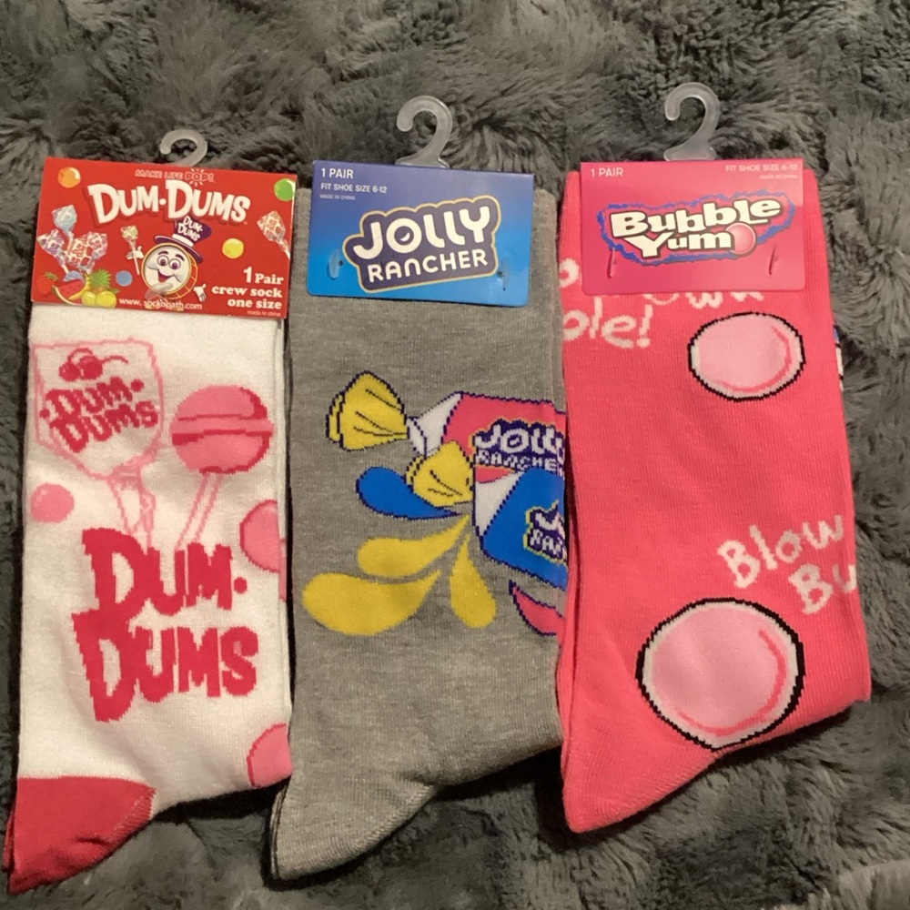Dum Dums, Jolly Rancher, Bubble Yum Socks Set